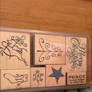 Holiday Stamp Set with tree and reindeer